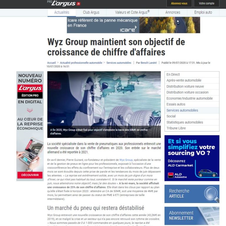2020-07-13 09_37_16-Wyz Group maintient son objectif de croissance de chiffre d’affaires – L’argus P